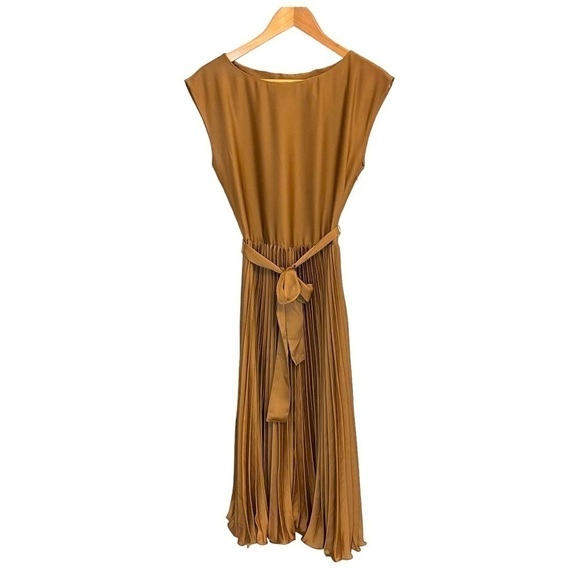 H&M Calf Length Midi Sleeveless Dress with Full & Drapey Plisse Skirt - Picture 3 of 16